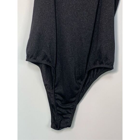 SHEIN Women's Glitter Tank Crisscross Swoop Bodysuit Black Large NWOT - Picture 7 of 8